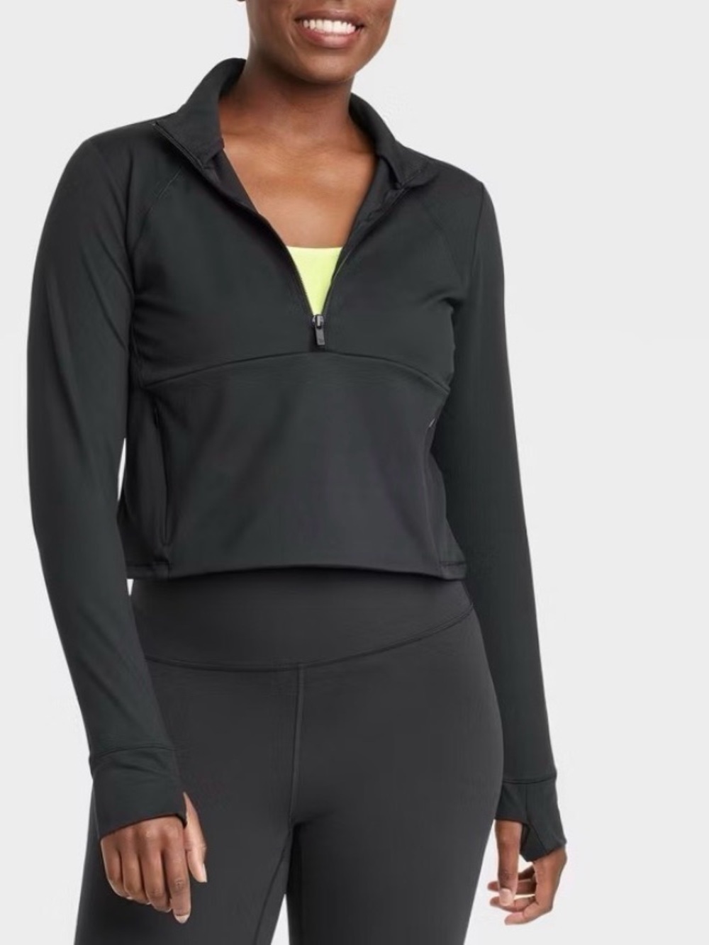 Black Quarter-Zip Long Sleeve Active Top - Women's‎ All In Motion Size 2X